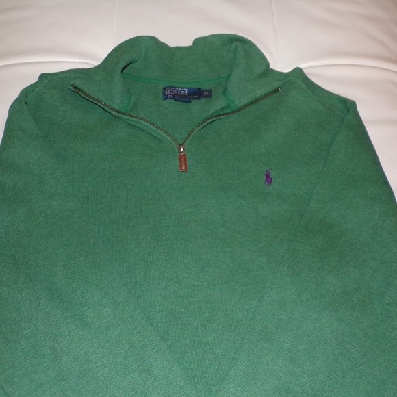 Polo Ralph Lauren Quarter Zip Sweater - XL Green - Picture 1 of 7
